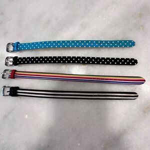 Polka Dot Striped Belt Style Bundle Of 4 Multicolor Watch Bands NWOT
